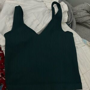 green cropped tank top